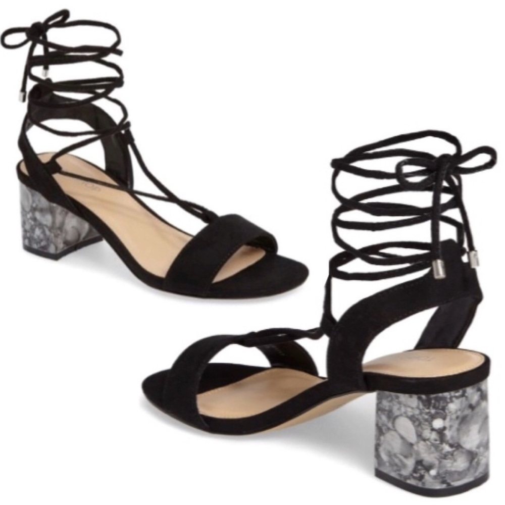 Top Shop Black Lace-Up Women's Heels